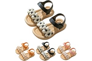 GENERISCH Sandalen Für Mädchen Sommer Kinderschuhe Strandsandalen Leicht Flach Sandaletten Slingback Sommerschuhe Leder Blumen Rutschfeste Bequeme Schuhe Slide Mädchenschuhe Freizeitschuhe Sandaletten Outdoor
