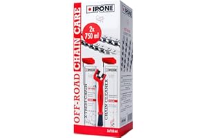 IPONE - Pack Mantenimiento Cadena Motocicleta Todoterreno - Todo-Road Chain Care - CHAIN CLEANER 750 ML + X-TREM CHAIN OFF-ROAD 750 ML + Cepillo de Cadena
