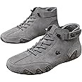 Zixer Dbeck Explorer Wide: Extra-Wide Designed Barefoot Ankle Boots for Outdoor, Biking & Commuting Men's Suede Velcro Leather Casual Sneakers