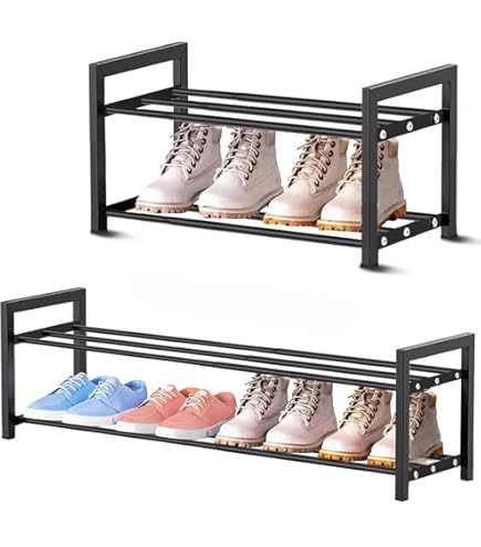 Set van 3 schoenenkasten - Schoenenrek voor kinderen en volwassenen - Stabiel rek in fruitkistenlook (normaal gevlamd 50 x 40 x 29 cm