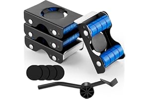 Nymblis Furniture Transport Roller Set, Furniture Lifter with 4 Metal Sliders and Pry Bar, Upgrade Moving Wheels for Appliance, Sofa, Bed, Washing Machine, 350kg Load Capacity