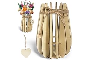 FloralGrace 1 vaso a forma di cuore per fiori Lego, puzzle in legno, per bouquet, vaso per fiori Lego, per rose Lego, girasoli, tulipani e orchidee