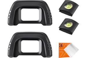 K&F Concept Wizjer okularowy z miękkiego silikonu do aparatów Nikon D7000 D750 D610 D600 D300 D200 D100 D90 D80 D70 D70s zastępuje muszlę oczną Nikon DK-21 (2 szt.) z osłoną gorącej stopki