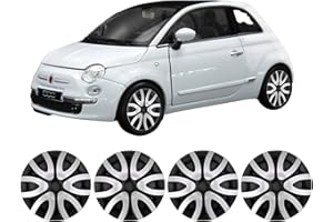 Darfox 14 Inch Wheel Trims – Set of 4 Hubcaps – Compatible with Fiat 500 – Plastic Covers for Steel Wheels (mksb)