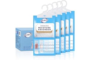 NATRUTH 5 Packs*259G(1.3KG) Hanging Interior Wardrobe Dehumidifier，Dehumidifiers Eliminates Odors Creates Fresher Cleaner air,Efficient Humidity Absorber for Closet