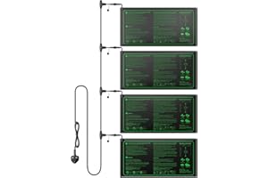 Zyncove Seedling Heat Mat, 20 x 10in Plant Heated Propagator Waterproof Seedling Heating Pad for Pepper Tomato Seedling Germination, Reptiles, Brewing (Four)