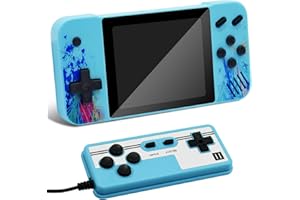 HIGOAL Handheld retro game console for kids, 3.5-inch LCD screen, preloaded with 800 classic retro video games, portable game console, mini arcade electronic toy gift for boys and girls (blue)