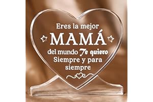 Niyewsor Regalo Madre, Regalo Mamá Corazón Placa Acrílica, Regalos Cumpleaños Madre, Regalos Originales para Madre, Regalos Día de la Madre Navidad para Mamá
