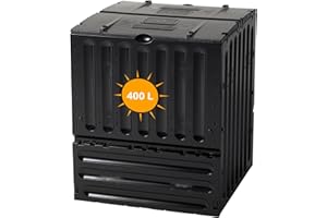 Yoursol Eco-King Komposter für den Garten, 400 L, Schnellkomposter Kunststoff anthrazit, Composter Garten, Kompostierer Garten, Kompostierung & Gartenabfall