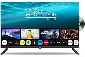 Cello C3224WSF Téléviseur Smart/DVD sans Cadre 32 Pouces Lecteur DVD intégré Triple Tuner Bluetooth Système d'ultra Rapide WebOS par LG Disney+ Netflix Prime [2025]