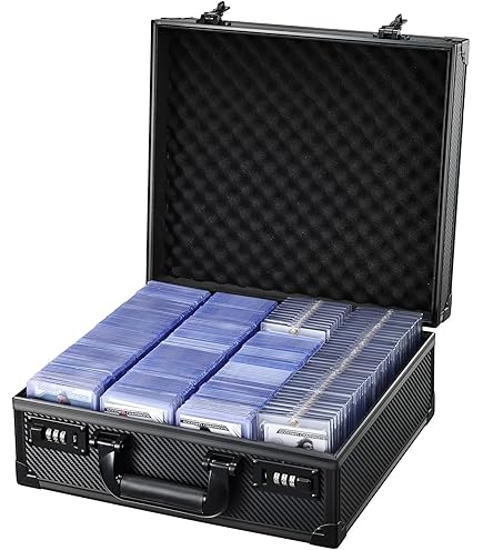 BILIPLE Caja Portatarjetas De Aluminio Con Bloqueo – Resistente Al Agua, Para Top Loaders De 3x4″ Y Tarjetas Magnéticas, Capacidad Para 540 Tarjetas