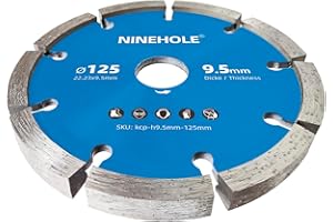 Ninehole Fraises à joints pour Maçonnerie, Chape, Crépi, Mortier, Béton et enduit, 125mm Diamètre, 9.5mm Épaisseur Disque diamant