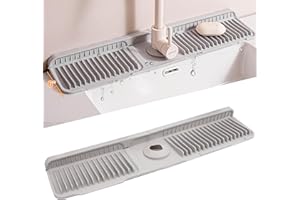 Volminex Alfombrilla para Grifo de Silicona, Protector contra Salpicaduras para Fregadero, Alfombrilla Fregadero Cocina, Almohadilla de Secado de Agua (Gris, 60 cm)