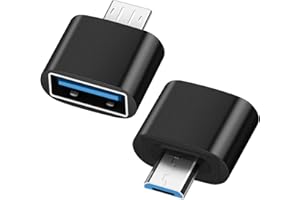 BORLTER CLAMP Micro USB auf USB OTG Adapter 2-Pack, Micro USB Adapter für Android Smartphone, USB Memory Stick, tragbare Festplatten und mehr