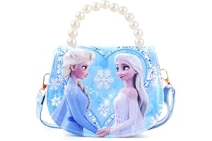 HEARTSKING Sac à main pour fille Elsa Reine des Neiges Sac à main pour enfant fille Sac à main pour enfant avec sangle réglable Cadeau pour fille