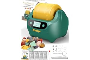 ZCVTBYE Rock Tumbler Kit, lucidatrice per roccia con timer digitale di 9 giorni, kit completo per la lucidatura delle rocce, design a doppio strato, design con riduzione del rumore, macina include bicchiere