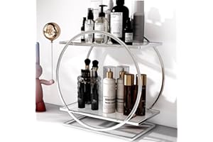 LZDMY Makeup Organiser 2 Tier, Skincare Storage Organizer for Dressing Table, Perfume Organiser Acrylic Display Holder, Cosmetics Toiletries Organizer for Bathroom
