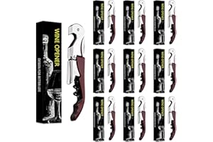 VAVAVIA Cavatappi, Apribottiglie Vino,3 in 1 Cavatappi+Lama Corta Capsule+ Apribottiglie,Cavatappi a Leva Acciaio Inox (10, Vino)