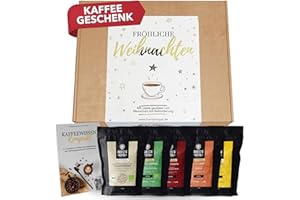 ‎BARISTA ROYAL Kaffee Geschenk Weihnachten (5 x 100g) - Geschenkidee Weihnachten - Kaffeebohnen Geschenk Probierset - Fröhliche Weihnachten - ganze Bohne