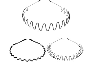 NOKWOCY 3 Pezzi Cerchietto Capelli Uomo e Donna,Metallo Cerchietto Capelli Donna,Cerchietto Fasce per Capelli Fascia Ondulata Nero,Multiplo Stile Antiscivolo Cerchietto,Adatto per Sport,Yoga,Trucco