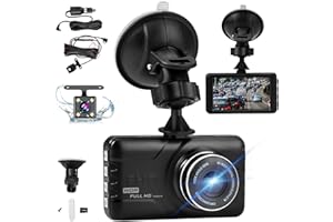 Aofesel Dashcam Voiture Avant Arrière,Camera Voiture avec Carte SD 64G,WiFi & APP,GPS, Camera Embarquée Voiture Dash Cam Voiture Grand Angle 170°,G-Capteur,WDR,Mode Parking,Enregistrement en Boucle