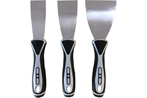 FD-Workstuff pro - Juego de 3 espátulas, hoja 40 mm, 50 mm y 76 mm, acero pulido, no corrosivo. Ideal para enlucido y masilla