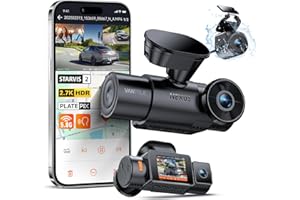 VANTRUE N4S Triple Dashcam Coche 2.7K+2.5K+2.5K Delantero y Trasero Interior, 5GHz WiFi GPS Cámara integrada por Infrarrojos, 3 Canuax HDR 360 Grados, Control de Voz, 10s Pregrabación, MAX 1 TB