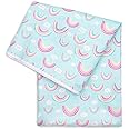 Bumkins Splat Mat For Art & Craft, Playtime, Mealtime, Waterproof, Washable, Easy Wipe Mat For Floor, Table or Under Highchairs, 107 x 107 cm, Rainbow Design