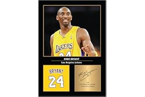 Icons Wall Art Kobe Bryant - Espositore per foto in formato A4, con firma per gli appassionati di basket, riprodotta digitalmente, senza cornice