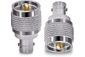 TUOLNK BNC Hembra a UHF PL259 Macho RF Coaxial Adaptador SO239 Macho a BNC Hembra Conector Coaxial para Cable de extensión 2 uds
