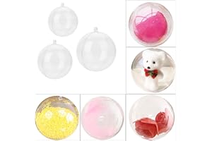 ATYHAO 20 Bolas de plástico Transparentes para árbol de Navidad, 5 mm
