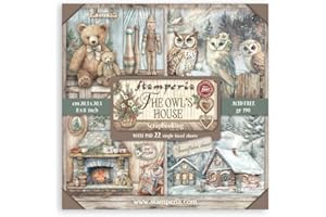 Stamperia - Scrapbook Paper Pad for Scrapbooking, Albums, Card Making, Bullet Journalling and More, Acid Free, Single Face, Perfect for Hobbies, Crafts, and Gifting (The Owl’s House) (20.3 x 20.3cm)
