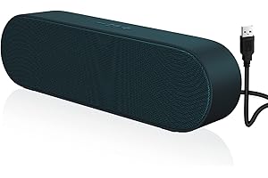 YYV Altavoces PC, Mini Barra de Sonido USB con Control de Volumen, Altavoces de Computadora para Computadora de Escritorio, Ordenador Portátil, Móvil, Tablet, Verde