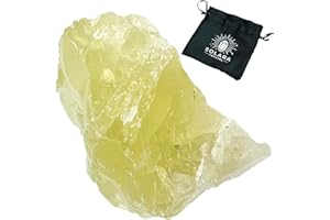 Solara Crystal | Raw Healing Crystals – Natural Amethyst, Quartz, Citrine & More | Chakra Balancing, Meditation, Energy Cleansing, Spiritual Decor, Gift Bag Included (Lemon Citrine)