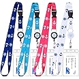 Retractable Cruise Lanyards, Waterproof Cruise Lanyard with ID Badge Reel Holder & Detachable Buckle for Cruises Ships Key Cards, Cruise Essentials & Must Have Accessories (4 Colors)