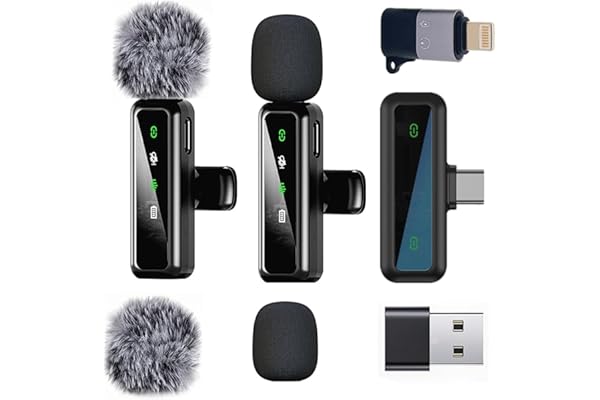 Micrófono inalámbrico de Solapa para iPhone Android iPad, Mini micrófono, micrófono inalámbrico reducción de ruido para grabación de vídeo, Streaming, podcasting, Vlogging, Tiktok, Youtube