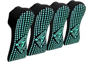 ELUTONG Non Slip Grips Socks Women - Yoga Anti Skid Sicky Socks 4 Pairs - Pilates Barre Ballet Fitness Hospital Sox UK 4-10
