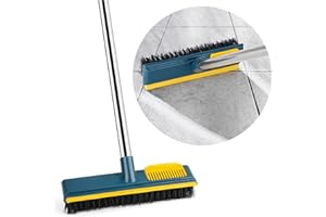 HMYCL 2 in 1 Boden-Scheuerbürste, Fugenbürste Schrubber mit 108cm Teleskopgriff, mit steifen Borsten Straßenbesen zur Reinigung von Terrasse, Fliesen, Badezimmer, Bad, Pool und Patio