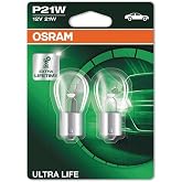 Osram Ultra Life P21 W Fren/Sinyal/U&ccedil; ve yedekleme İşık 7506ult 02B dayanıklı, &ccedil;ift blister medium beyaz 7506ULT-02B