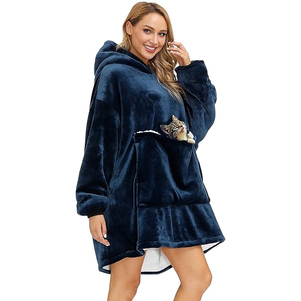 Sweat A Capuche Femme Avec Poche Pour Chat Veste Polaire Grande Taille Confortable Hoodie à Manches Longues Cordon De Serrage Mode Pull Automne Hiver Chaud Et Doux Décontracté Sweatshirt (Grey, M