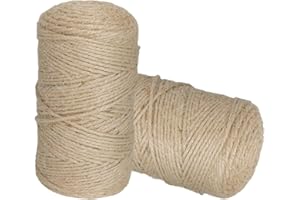 TOKSEO 400m Ficelle Jute,Ø 3 mm Brune Corde de Jute Naturelle, Corde de Jardinage pour Décoration, DIY,Jardinage, Emballer Les Cadeaux