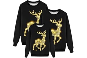 PURSUIT-W Weihnachtspullover Familie Set Winterpullover Kinder Damen Herren Hässlicher Pärchen Weihnachten Pullover Warm Winter Sweatshirt Ugly Pullis Jumper Weihnachtspullis Langarm Strickpullover