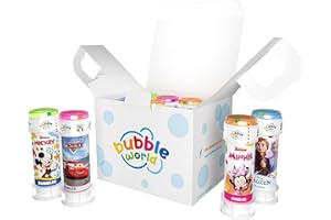 Bubble World- Party Pack Frozen, Cars, Minnie e Mickey Disney all Other Bolle di Sapone, Colore Bianco/Rosso, 60 ml, 3593
