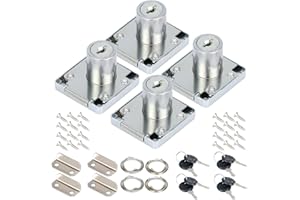 HSEAMALL 4 pezzi serrature a camma, serratura per armadietto in lega di zinco da 22 mm,serratura a cilindro di sicurezza per cassetti per armadietti per casa,mobili,ufficio,posta (chiavi non uguali)