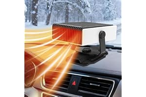 Yizemay Car Heater 12V, Car Defroster Plug Into Lighter, 2 in 1 Fast Heating Automobile Windscreen Fan Windshield Car Defroster, Portable Car Heater Anti Freeze Device