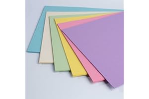 House of Card & Paper Cartoncino formato A4, 160 g/m², colori pastello arcobaleno (confezione da 50 fogli)