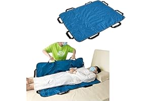 NEPPT Positioning Pad Draw Sheet Patient Transfer Board Lift Sheet Slide Protective Hospital Bed Mat with Handles for Incontinence, Bariatric, Elderly - Reusable & Washable (48" X 40")
