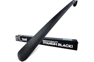 biped calzador largo de metal, acero inoxidable cepillado – calzador muy resistente en caja de regalo elegante – calzador premium largo y ergonómico para uso diario z2932(43cm,titanium black)