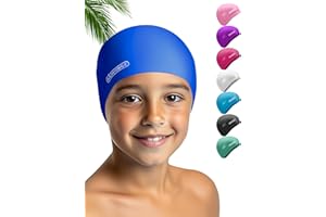 ‎KIDVERSE KIDVERSE Badekappe für Kinder - Jungen & Mädchen - Schwimmkappe 100% Reißfest & Wasserdicht - Badehaube mit UV Schutz - Silikon Bademütze - Schwimmmütze