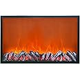 GGICO USB Operated Portable Tabletop Artificial LED Fireplace with Realistic Log Wood Burning Flame Simulation Effect for Decoration (Design 21)